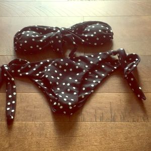 Polka dot bandeau swimsuit